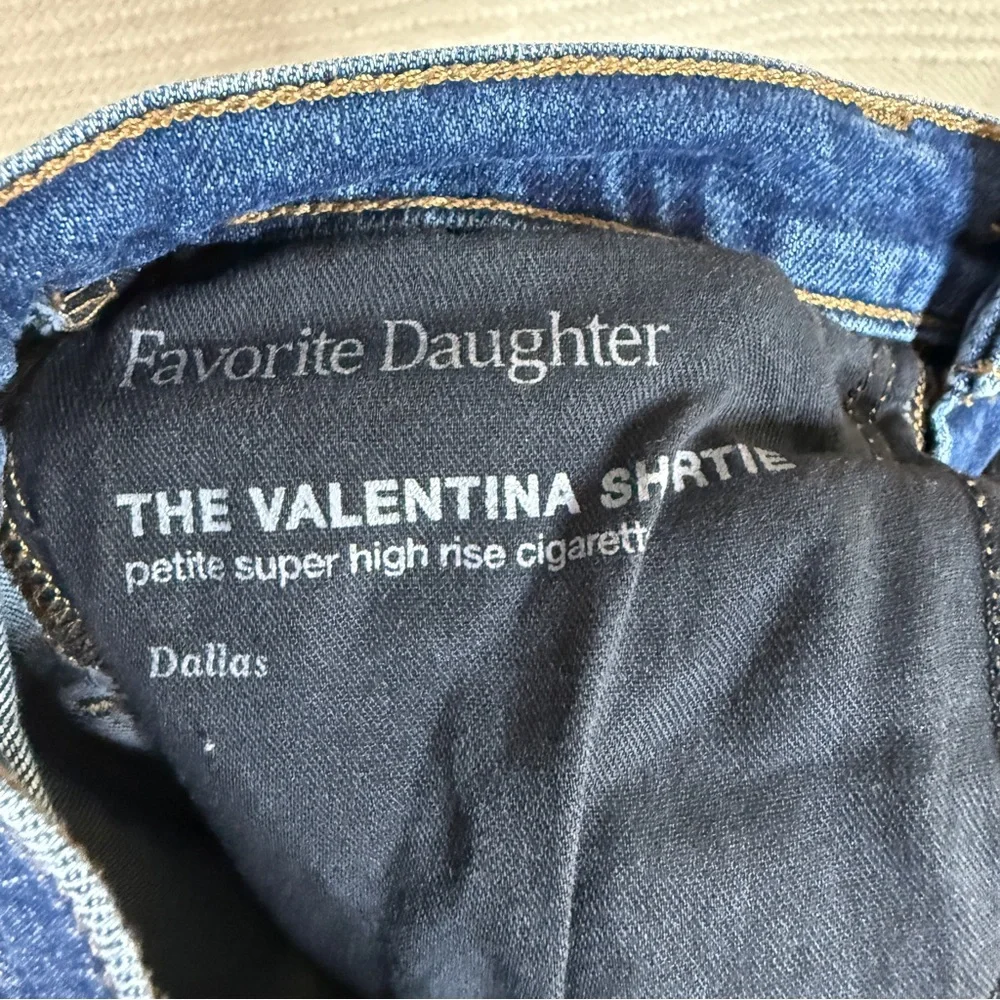 FAVORITE DAUGHTER Dallas wash The Valentina Shortie super high rise jean SIZE 25 - Picture 6 of 11